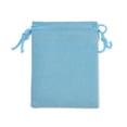 thumbnail image 2 of 100 pc Velvet Cloth Drawstring Bags Jewelry Bags Christmas Party Wedding Candy Gift Bags Light Sky Blue 9x7cm Material: Velvet, 2 of 3