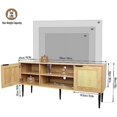 MQLIFEBOOM Rattan TV Stand Mid Century Media Console with Storages and