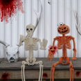 thumbnail image 4 of 2PCS Halloween Skeleton Scary Hanging Posable Halloween Full Body Skeleton Props with Movable Joints for Halloween Decoration Haunted House(Human Skeleton and Pumpkin Skeleton), 4 of 7