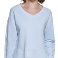 thumbnail image 2 of Calvin Klein Performance Womens V Neck High Low Sweatshirt Waterfall L, 2 of 3