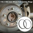 thumbnail image 2 of Unique Bargains Car Wheel Hub Centric Rings Durable Wheels Center Shaft Shock Absorbing Hubrings Black 2 Pcs Polycarbonate OD 110.1mm to ID 100.1 mm, 2 of 7