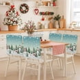 thumbnail image 2 of Christmas Chair Covers Set of 4 Snowman Christmas Tree Forest Winter Snow Teal Ombre Chair Back Covers Stretch Removable Washable Slipcovers Protector for Dining Room Kitchen Party Decor, 2 of 5