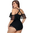 thumbnail image 4 of Maillot de Bain Grande Taille pour Femmes, Contrôle du Ventre, Bonnet Souple, Robe de Bain une Pièce, 4 of 5