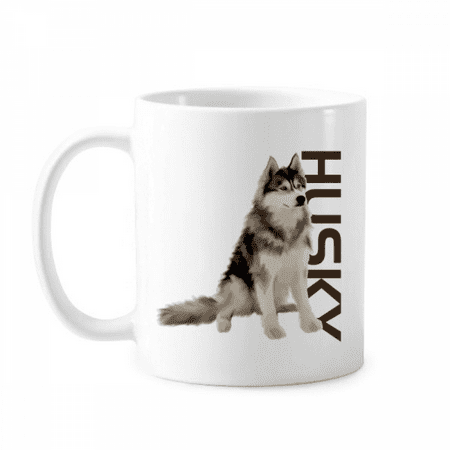 

Siberian Husky Dog Breed Animal Mug Pottery Cerac Coffee Porcelain Cup Tableware