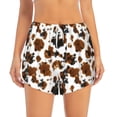 thumbnail image 4 of Lsque Cow Tie Dye Printed Women's Running Shorts with Liner Pockets,Elastic Quick Dry Workout Athletic Gym Yoga Shorts,Womens High Waist Shorts-Large, 4 of 9