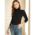 thumbnail image 3 of XINQIHANG Women Turtleneck Tops Long Sleeve Fine-Ribbed Lightweight Stretch Base Layer Shirts, 3 of 4