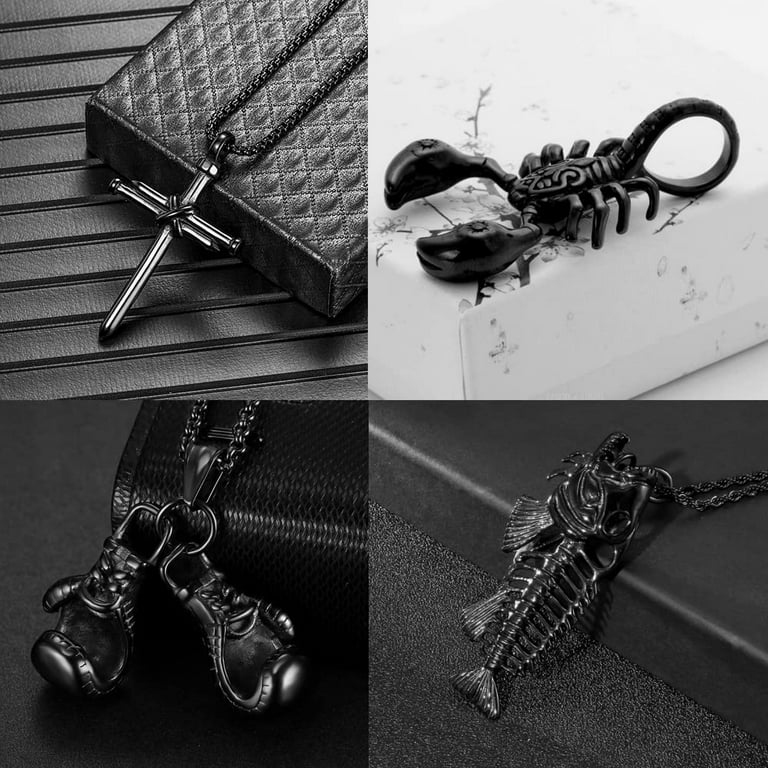 6-9 PCS Chain Necklace Egirl Men Male Emo Goth Chains Statement Lock Key  1-4 Layered Pendants Necklace for Women Teen Girls Boys Eboy Long  Multilayer