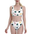 thumbnail image 2 of Picia Turtles And Corals Women's High Waisted Bikini Scoop Neck Swimsuit Two Pieces Bathing Suit-Small, 2 of 8