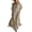Khaki, variant on Women's 2026 Summer Shirt Maxi Dress Bubble Short Sleeve One Shoulder Stripes Dress Loose Boho Vacation Flowy Dress