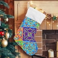 thumbnail image 5 of Coolnut 17.7 Inch Christmas Stockings, Mexican Talavera Ceramic Tile Pattern Presonalized Large Stocking Sock for Family Holiday Xmas Party Decorations 1PC, 5 of 7