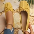 thumbnail image 2 of Abomasnow Womens Flock Bow Decor Square Toe Slip‑On Ballet Flat Shoes Casual Lightweight Going Out Shoes, 2 of 9