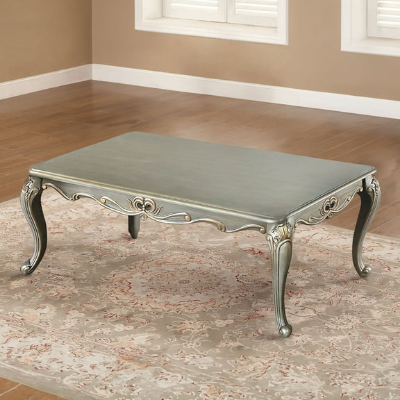 Furniture of America Emmell Traditional Solid Wood Coffee Table, Champagne