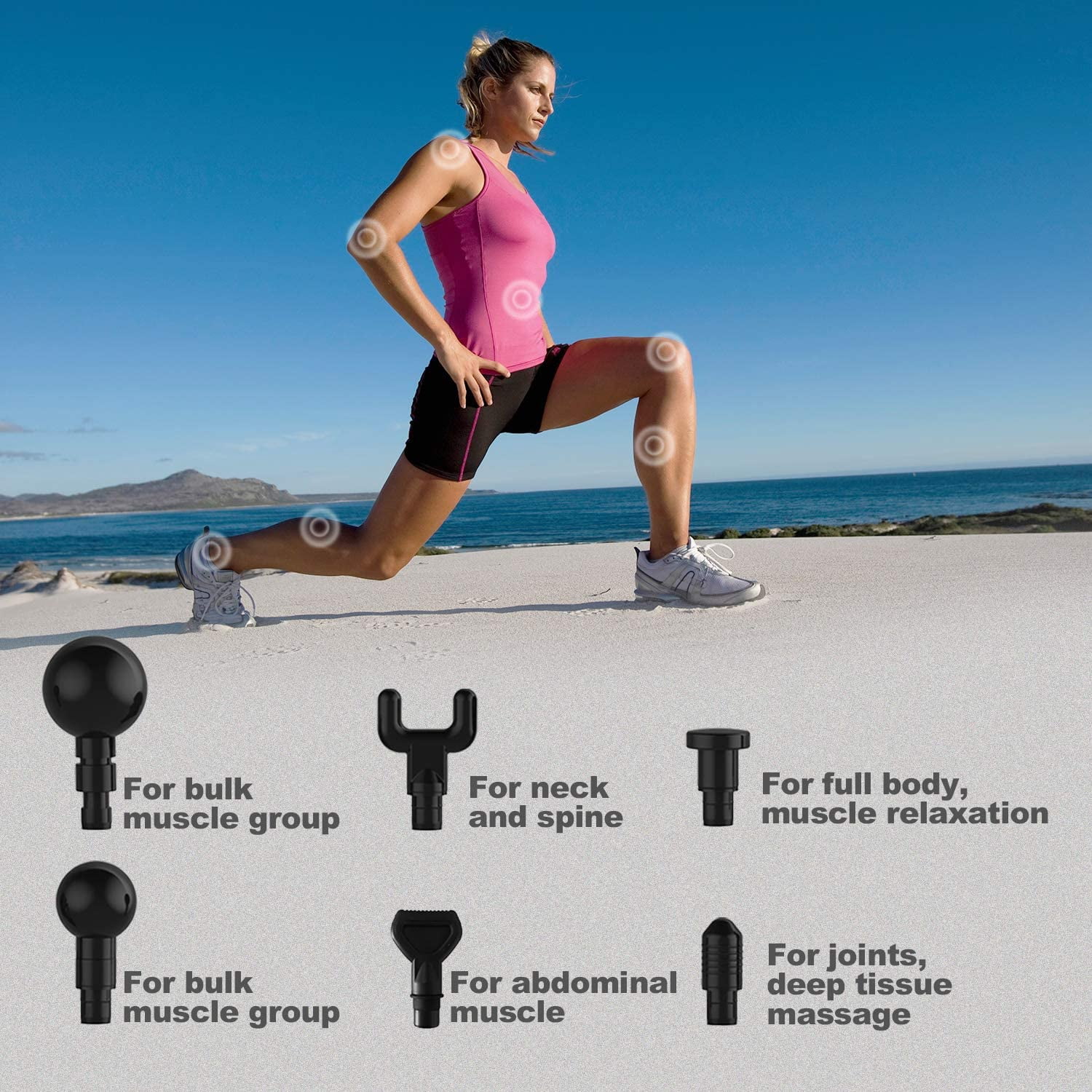 Muscle Massage Gun for Athletes Deep Tissue Massager Portable Massage (Silver-Black)