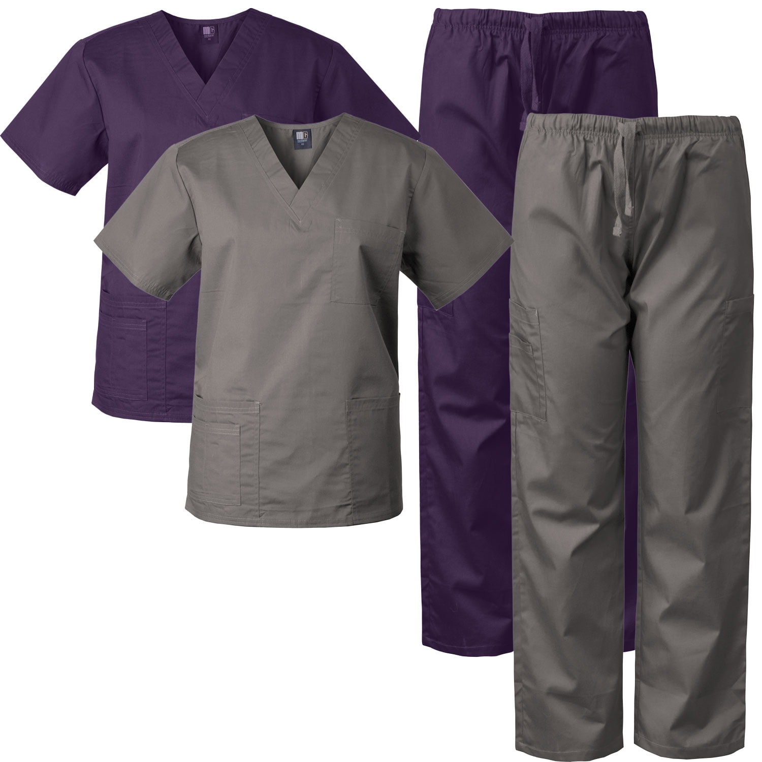 2PACK Medgear Scrubs for Men and Women Scrubs Set Medical Uniform