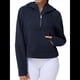 thumbnail image 1 of Sudadera con Capucha para Mujer, de Larga, Corta, con Media Cremallera y Bolsillos con Orificio para el Pulgar. Azul Marino M, 1 of 6