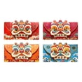 thumbnail image 2 of veasfak 4Pcs Chinese New Year Red Envelopes Money for Birthday Spring Festival A, 2 of 7