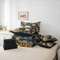 thumbnail image 6 of Homewish Female Men Women Floral Peony Bedding Comforter Set 7 Pieces,Chic Flowers Blossoms Full Bedding Set Lightweight,Retro Vintage Exotic Style Fitted Sheet Flat Sheet, 6 of 8