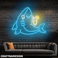 thumbnail image 2 of Craftnamesign Shark Drink Juice Neon Light For Wall Decor, Juice Store LED Wall Art, 2 of 5