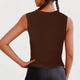 thumbnail image 5 of JGGSPWM Women's Ribbed Button Down Y2K Crop Tank Top Sleeveless Knit Vest Going Out Tops Coffee S, 5 of 8