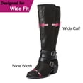thumbnail image 3 of Love Steetly Women's Extra Wide Calf Knee High Boots, Multi Strap Buckle Western Boots, Round Toe Chunky Block Heel Side Zipper Tall Boots., 3 of 7