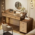 thumbnail image 3 of Tribesigns Vanity Desk with 5 Drawers, 51-Inch Makeup Vanity Table for Women Girls, Wooden Dressing Table for Makeup Room, Bedroom (Without Mirror & Stool), 3 of 7