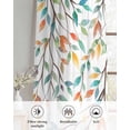 thumbnail image 6 of Teal Orange Eucalyptus Sheer Curtains 39 Inch Length 2 Panels Set for Living Room/Bedroom, Weeping Botanical Leaves Kitchen Curtains Grommet Semi-Sheer Curtains Drapes Window Treatments 27.5"x39"x2, 6 of 7