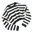 thumbnail image 1 of Vintage Knit Tops Black White Striped Sweater with Long Sleeves Loose Crop Sweaters Autumn Fall Crewneck Sweaters Gifts M, 1 of 4