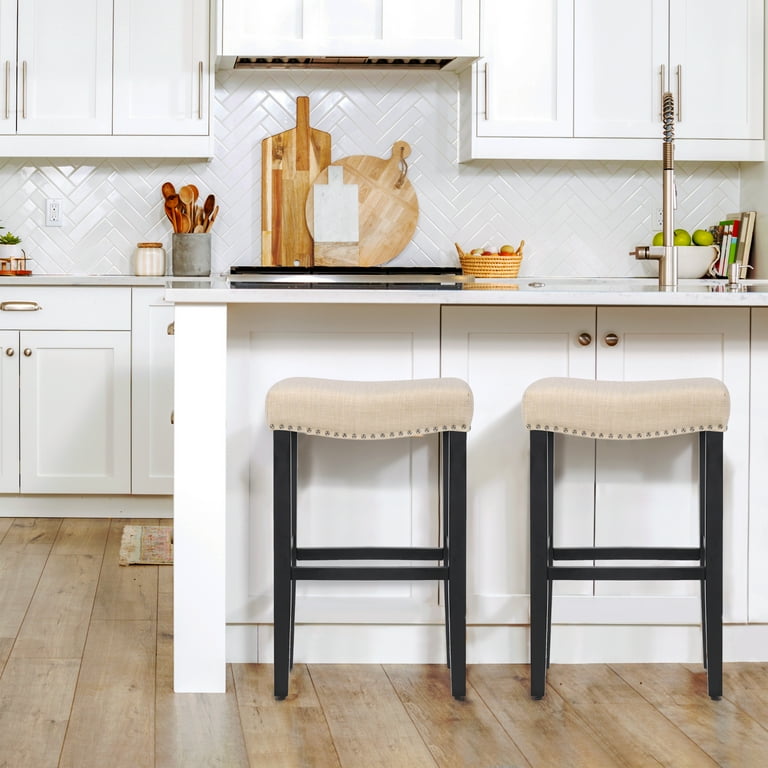 WestinTrends Black Bar Stools Set of 2 29 Inch Tall Farmhouse