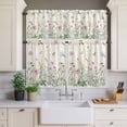 thumbnail image 4 of 3 Piece Kitchen Curtains and Valances Set Vintage Flower Cafe Curtains 36 Inch Length Botanical Wildflower Plant Country Daisy Valance & Tier Curtain for Living Room Bedroom Window 54"x18"+27"x36"*2, 4 of 6