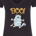 thumbnail image 4 of Inktastic Boo with Mummy Cat Women's V-Neck T-Shirt, 4 of 5