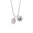 thumbnail image 2 of Delight Jewelry Give Me Courage Strength Wisdom Medallion Silvertone Script Initial Disc - U - Charm Necklace, 20"+3", 2 of 4