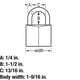 thumbnail image 3 of Candado Master Lock de latón macizo 4 cm con llave, 3 of 7