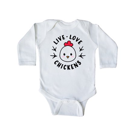 

Inktastic Live Love Chickens Gift Baby Boy or Baby Girl Long Sleeve Bodysuit