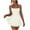 White, variant on Women Satin Dress Backless Short Romper Cowl Neck Bandage Back Onesie Clubwear Sleeveless Layered Mini Dress Jumpsuit