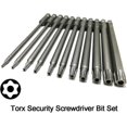 thumbnail image 3 of Screwdriver bits (11 pieces), Screwdriver bit set, Long Torx, screwdriver set, Hollow Torx Bit set, S2 steel, With security head, Hexagon shaft, 100mm, 3 of 5