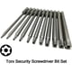 thumbnail image 3 of Screwdriver bits (11 pieces), Screwdriver bit set, Long Torx, screwdriver set, Hollow Torx Bit set, S2 steel, With security head, Hexagon shaft, 100mm, 3 of 5