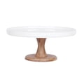 thumbnail image 1 of 1 Set Ceramics Cake Tray Delicate Dessert Tray Cake Showing Stand (White), 1 of 6