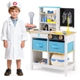 thumbnail image 1 of Gymax Play Doctor's Office w/Blackboard Pet Scale Faucet Folding Tabletop Drawers White, 1 of 10
