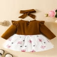 thumbnail image 2 of Robe d'Automne pour Bébés Filles Fox Robe à Manches Longues avec Nœud Robe Princesse Décontractée en Tulle avec Bandeau, 2 of 7