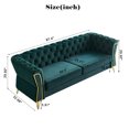 thumbnail image 4 of Chesterfield Button Tufted Sofa, Velvet Upholstered Couch with Removable Cushions and Metal Legs for Living Room Office Apartment, 4 of 12