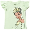 thumbnail image 4 of Disney Moana Jasmine Princess Belle Toddler Girls 3 Pack Graphic T-Shirts purple / white / Yellow 4T, 4 of 5