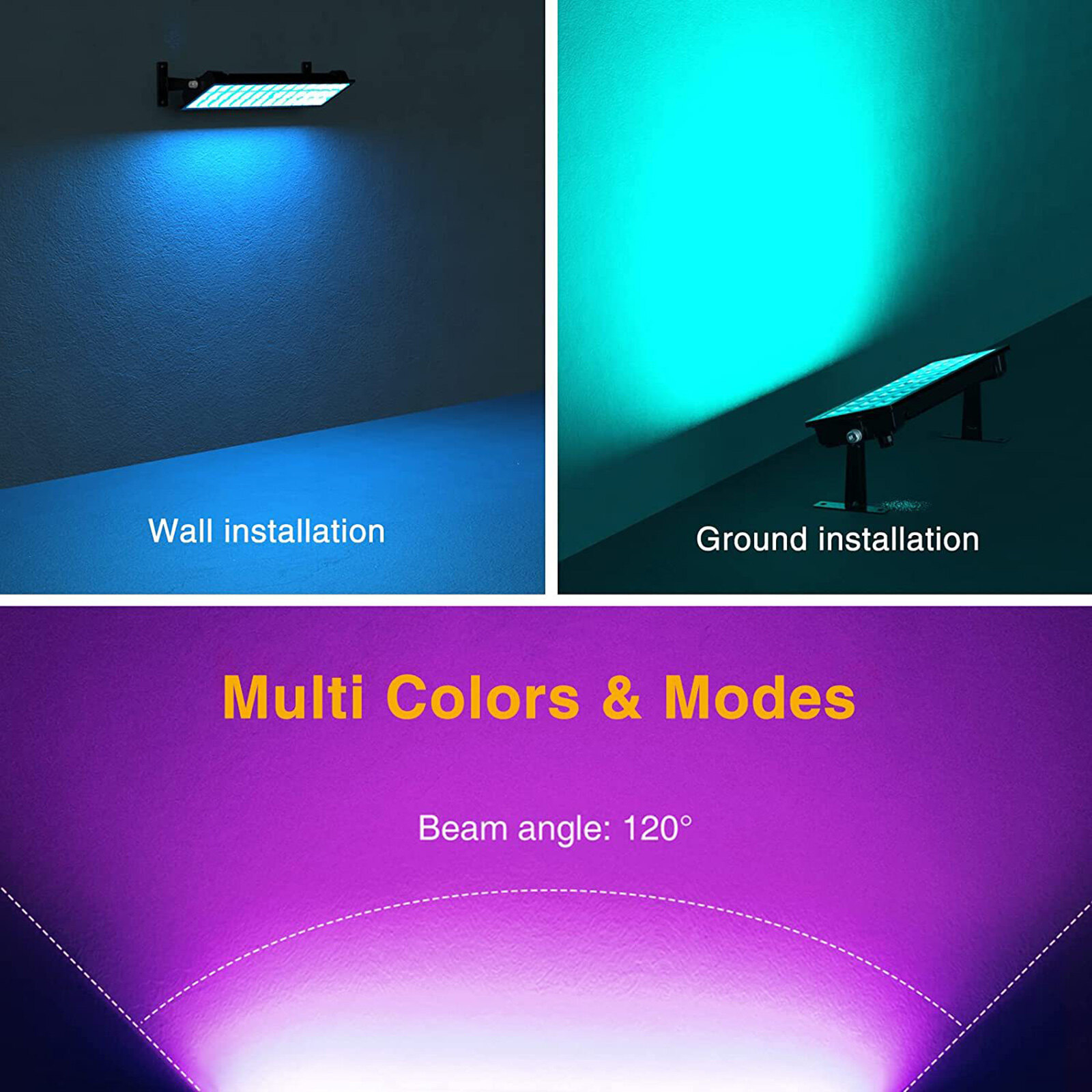 Leyfeng Dimmable RGBCW Wash Light Floodlight Outdoor Waterproof Wall Washer Light Stage Light Bar with Remote Control Smart APP Control for Villa Roadside Wedding Birthday Party Stage Lighting