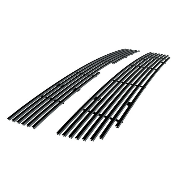 APS Premium Stainless Steel Black 8x6 Horizontal Billet Grille Compatible with Chevy Express Van 2003-2020 Main Upper N19-J63466C