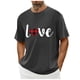thumbnail image 1 of Tops para hombre, blusas y camisas de cuello redondo y manga corta para hombre. Camiseta/camisa informal de cuello redondo y manga corta con estampado de corazones para hombre. Tops de poliéster para, 1 of 4