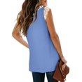 thumbnail image 3 of Womens Tank Tops V Neck Lace Side Split Summer Sleeveless Tops, 3 of 5