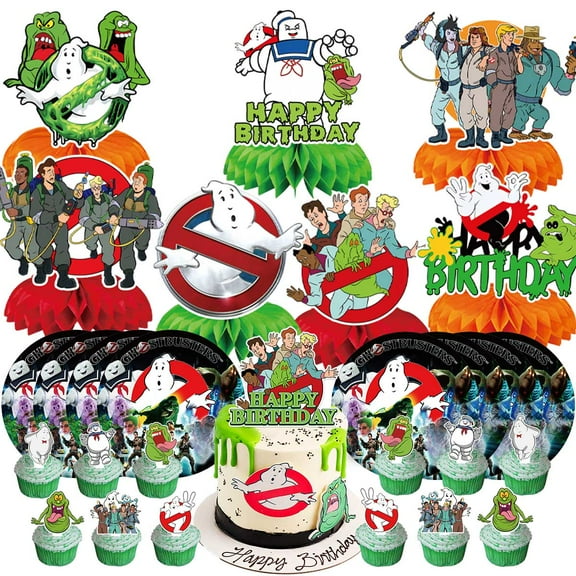 Ghostbusters Party Supplies Decor Plates Fans Decorations Honeycomb Centerpieces Cake Toppers