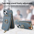 thumbnail image 4 of Allytech Wallet Case for iPhone 14 Plus, [Support Car Mount], Business PU Leather Ring Kickstand Cover with Card Slots & Zipper Pocket, RFID Blocking Shockproof Protective Case, Blue, 4 of 10