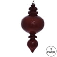 thumbnail image 3 of Vickerman 9" Copper Wood Grain Rounded Finial Ornament, Pack of 3, 3 of 3