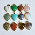thumbnail image 3 of K-KED 10pcs/lot Wholesale Mixed Natural Stone Gold Side Heart Shape Pendant 25mm, 3 of 4