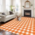 thumbnail image 3 of 5x7 Area Rugs for Living Room, Orange Non Slip Area Rugs for Kitchen Bedroom Entryway, Country French Rustic Buffalo Plaid Modern Art Washable Carpet Runner Rug Floor Mats for Bedroom Home Decor, 3 of 9